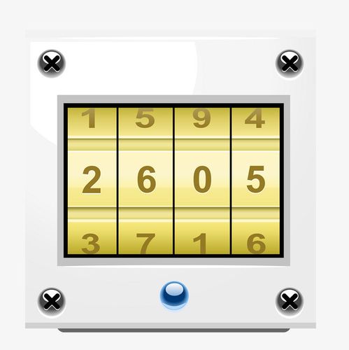 密码锁卡通数字锁矢量图下载